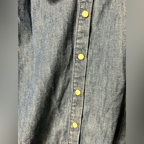 Free People Charlie Button Denim Shirt Tunic - Picture 3 of 5